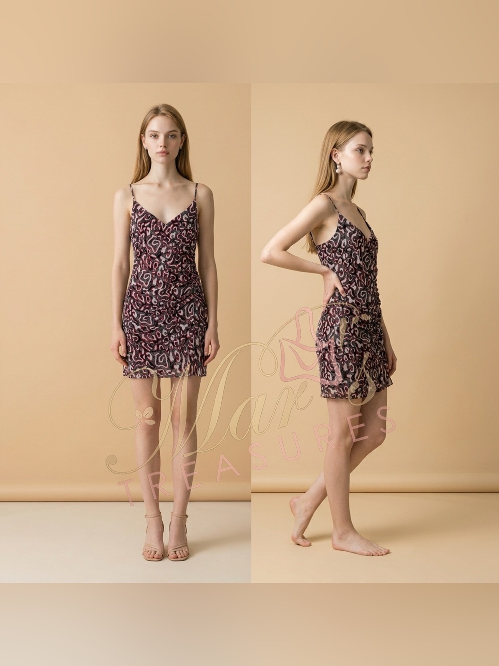 Rebecca Minkoff Ruched Mini Printed Mini Dress